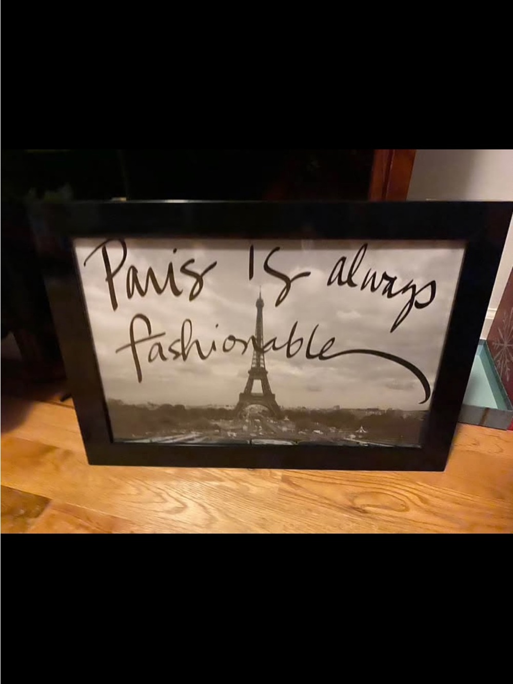 Paris Is Always Fashionable Black Framed Wall Art